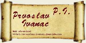 Prvoslav Ivanac vizit kartica